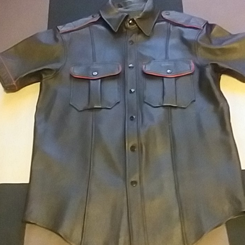 Leather uniform shirt
